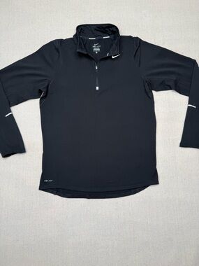 Nike Dri-Fit Element
 1/4 Zip Running Top 
Mens Small 
Mock Neck Black Pullover